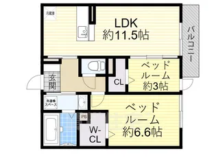 リヴィエール桜之町東【2階】の間取り