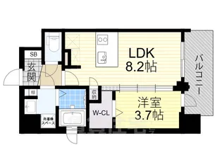 プランドール新北野【5階】の間取り