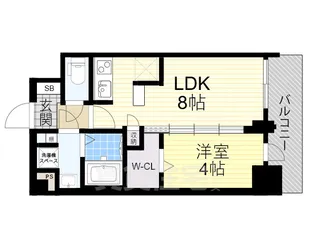 プランドール新北野【6階】の間取り