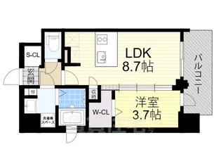 プランドール新北野【5階】の間取り