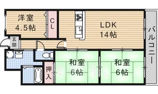 若園11番館【102号室】の間取り