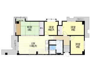 グランドパレス学園前B棟【2階】の間取り