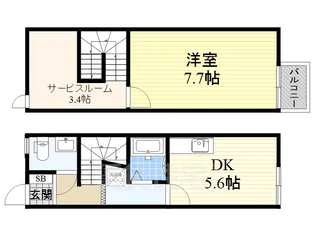 グランドワークス上牧【1階】の間取り