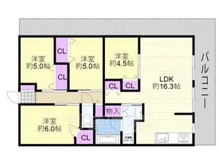 コスモパークサイドアベニュー【5F号室】の間取り
