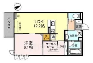 アロース フェリス【2階】の間取り