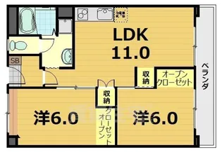 ベルヴィタウン京都伏見【9階】の間取り