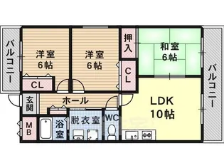 片岡マンションFOUR【3階】の間取り