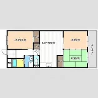 本宮ハイツ山田【6階】の間取り