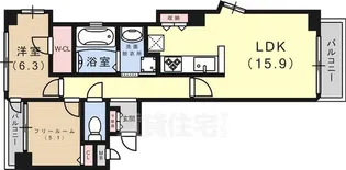 ワコーレ中山手I.C【1002号室】の間取り