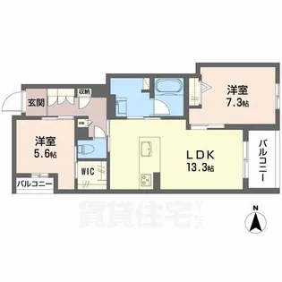 シャーメゾン 香芝 ワイケイ【3階】の間取り