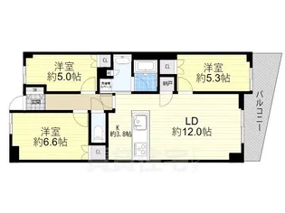 ローレルコートクレヴィア尼崎駅前【3階】の間取り