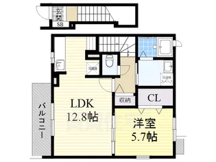 クラージュ【2階】の間取り