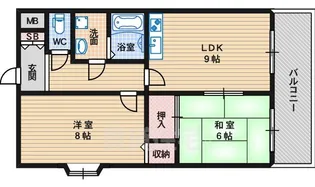 サンライフ上住吉【3階】の間取り