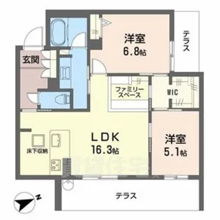 アルテーヌ浜寺元町【2階】の間取り