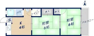 八栄マンション【201号室】の間取り