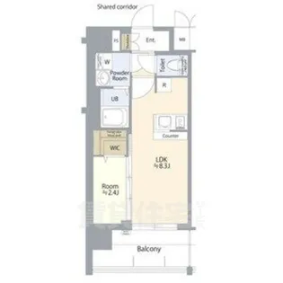 エスリード志賀本通ザ・フロント【6階】の間取り