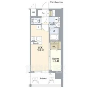 エスリード志賀本通ザ・フロント【6階】の間取り