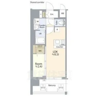 エスリード志賀本通ザ・フロント【11階】の間取り