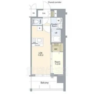 エスリード志賀本通ザ・フロント【11階】の間取り