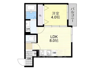 セレニティ勝山北【3階】の間取り