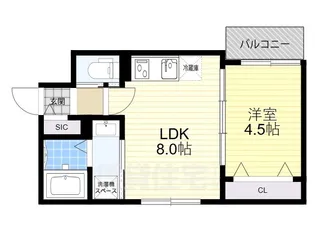 セレニティ勝山北【3階】の間取り