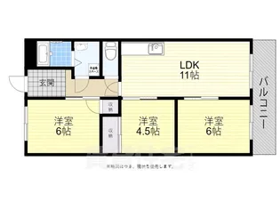 シャトー塚口【4階】の間取り