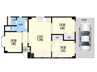 サンハイツ西宮【1階】の間取り