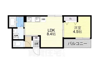 セレニティ勝山北【1階】の間取り