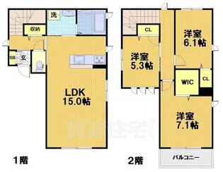 ウエストヒルズ A棟【1階】の間取り
