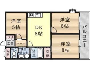 湯里アーバンライフ【502号室】の間取り