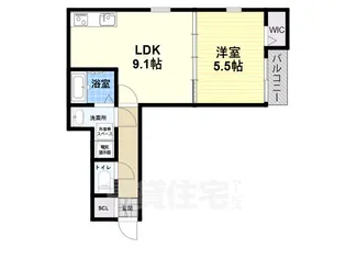 ゼニス北城内【2階】の間取り