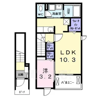 アスセーナ 並木【2階】の間取り