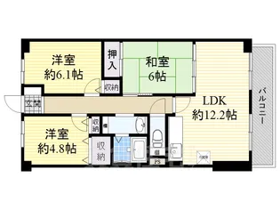 ボヌール錦織公園【1階】の間取り