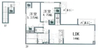 ベルリード桂【2階】の間取り