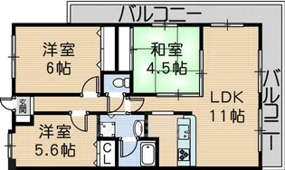 グランドハイツ旭【7階】の間取り