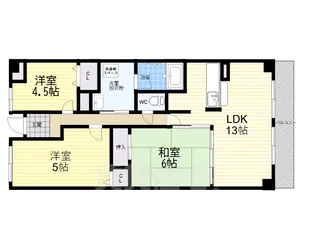 ファミリアル門戸【4階】の間取り
