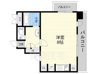 サンビラ東三国【603号室】の間取り