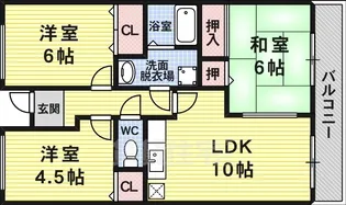 シャン・ド・フルール【2階】の間取り