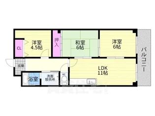 ロイヤル清涼【3階】の間取り