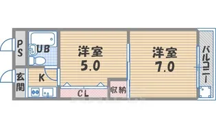 アルカディアマーユ【1階】の間取り