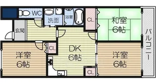ウォーク羽衣【2階】の間取り