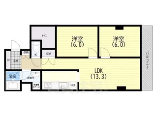 コスモ須磨板宿【403号室】の間取り