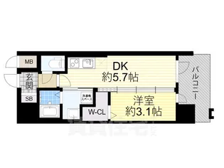 エステムコート大阪プリューム【12階】の間取り