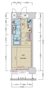 ララプレイス大阪ウエストゲート【606号室】の間取り