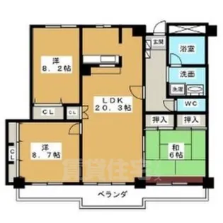 旭丘マンション【3階】の間取り