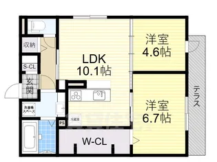 ボースウィングス竹渕東【2階】の間取り