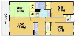 レジディア太秦【7階】の間取り