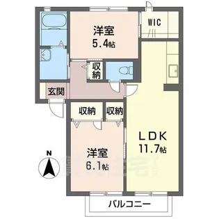 アーバヒルP【1階】の間取り