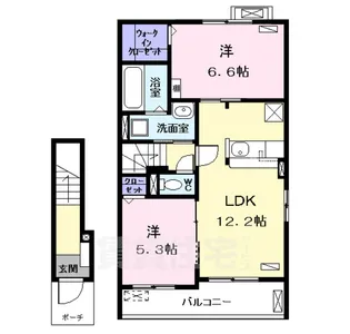 ベルエール B【2階】の間取り