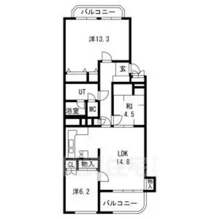 シャンボール山手D棟【4階】の間取り